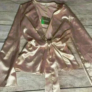 Missguided 💘 pink wrap twist blouse